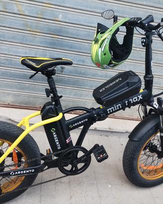 e-bike argento minimax nuova + accessori + casco 