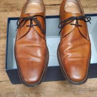 scarpe Oxford con lacci marroni in pelle