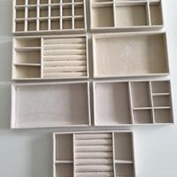 Set 7 vassoi organizer portagioielli in velluto