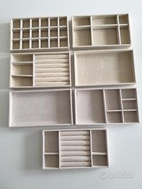 Set 7 vassoi organizer portagioielli in velluto