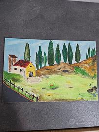 Quadro dipinto olio su tavola 