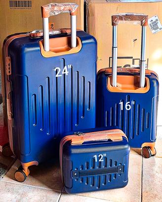 Set 3 valigie rigide  24" 16" 12" ABS 4 ruote 360°