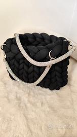 Pochette chunky bag nero finto cotone