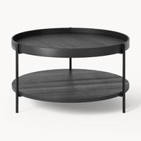 Tavolino tondo da salotto in legno Renee