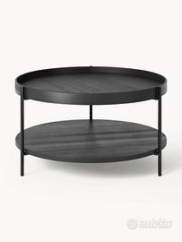 Tavolino tondo da salotto in legno Renee