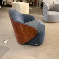 Poltrona tessuto booklet legno midollino curvato d