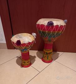 Coppia di tamburi africani 