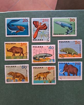 Francobolli Polonia 1966 Animali Preistorici