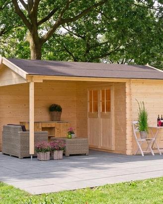 CASETTA DI LEGNO WALTER 320x445x245h CON VERANDA