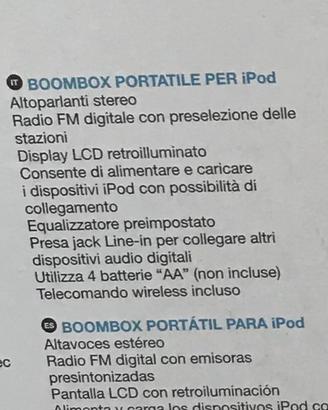 radio con cassa incorporata e lettore ipod