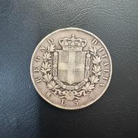 Moneta regno d’italia L.5 1873