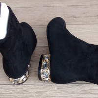 Nuovi Stivaletti 36 scamosciati neri con strass