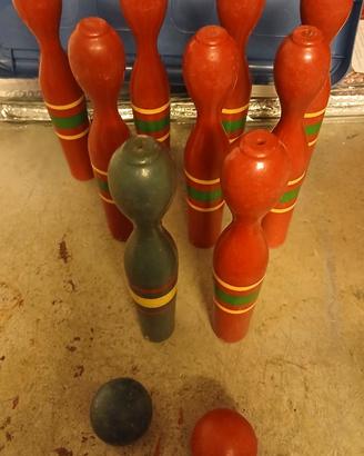 Set Birilli Vintage Retrò in Legno Anni 50