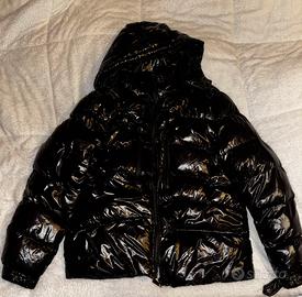 Piumino Bomber Nero Lucido con Cappucci