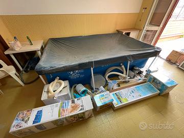 Piscina, pompe, skimmer, kit pulizia 3x2