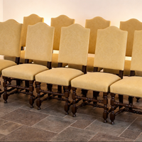 Set di 10 sedie imbottite in legno – rivestimento