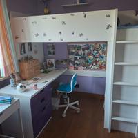 LETTO SOPPALCO (MOD. IKEA SMÅSTAD) CON SCRIVANIA