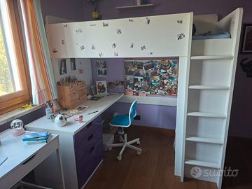 LETTO SOPPALCO (MOD. IKEA SMÅSTAD) CON SCRIVANIA