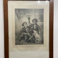 Stampe antiche con cornice di noce