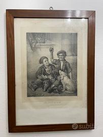 Stampe antiche con cornice di noce