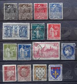 FRANCIA 1930-1986 Lotto di 75 francobolli