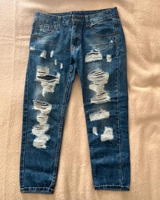 Pantaloni Jeans Uomo Lucifer strappati Taglia 46