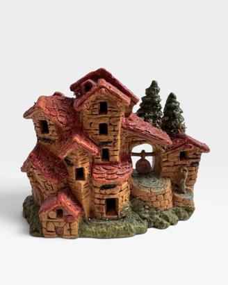 Borgo Presepe con Campanile Fondo per Luci
