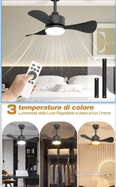 Ventilatore da Soffitto con Luce e Telecomando