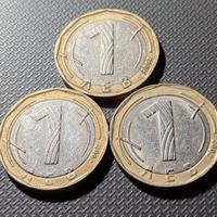 N 3 Monete 1 LEV Bulgaria "San Ivan De Rila" 2002