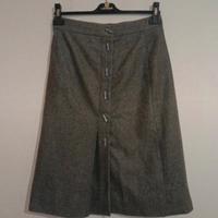 Gonna medio lunga grigia in lana Vintage 