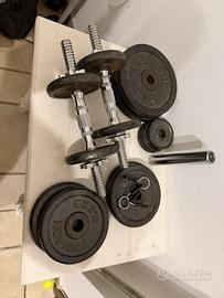 Set pesi ghisa 26.5kg+ bilanciere