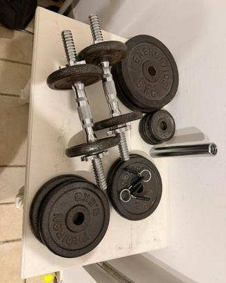 Set pesi ghisa 26.5kg+ bilanciere