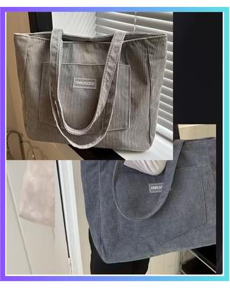 Borsa a tracolla in velluto a coste