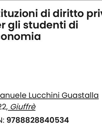 Istituzioni di diritto privato - Economia