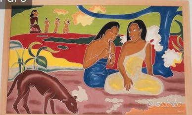 Quadro Batik "le donne di Gauguin"
