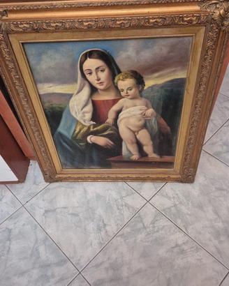 Dipinto madonna con cornice 70x80