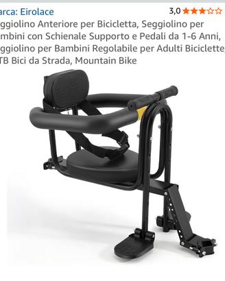 Seggiolino mountain bike per bambini 1-6 anni