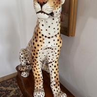 Statua Leopardo metà 900 in ceramica