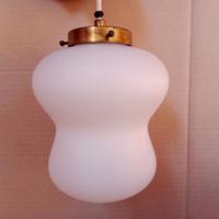 Lampadario vintage a forma di arachide bianco