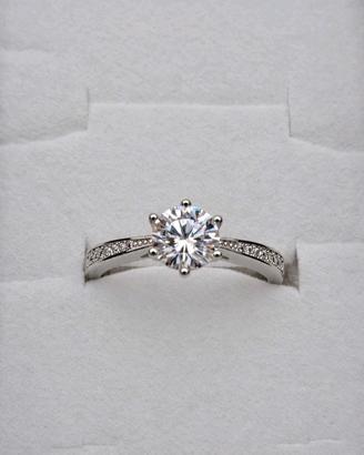 prestigioso anello argento moisannite 1ct donna