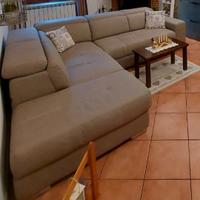 Divano letto ad angolo Tortora con contenitore