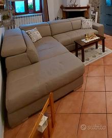 Divano letto ad angolo Tortora con contenitore