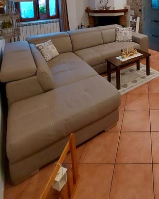 Divano letto ad angolo Tortora con contenitore