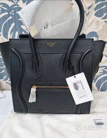 BORSA CELINE LUGGAGE MICRO IN PELLE NERA *NUOVA*