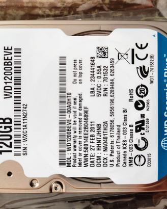 Hard disk per notebook 120GB