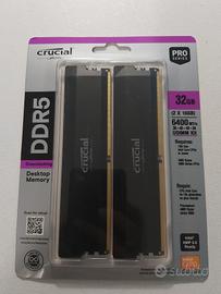 Crucial ddr5 2x16(32gb) 6400 MT/s NUOVE TRATTABILI
