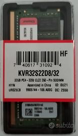 RAM DDR4 32Gb Sodimm Kingston 3200Mhz 32 Gb DDR 4 