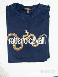 T-shirt Roberto cavalli uomo-Blu Navy taglia s