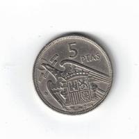 Moneta Spagna 5 pesetas 1957, Francisco Franco