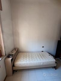 Letto singolo rete doghe nuova cassettiera